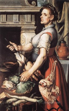  Pieter Oil Painting - Cook In Front Of The Stove Dutch historical painter Pieter Aertsen